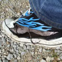 Converse flames in the mountains